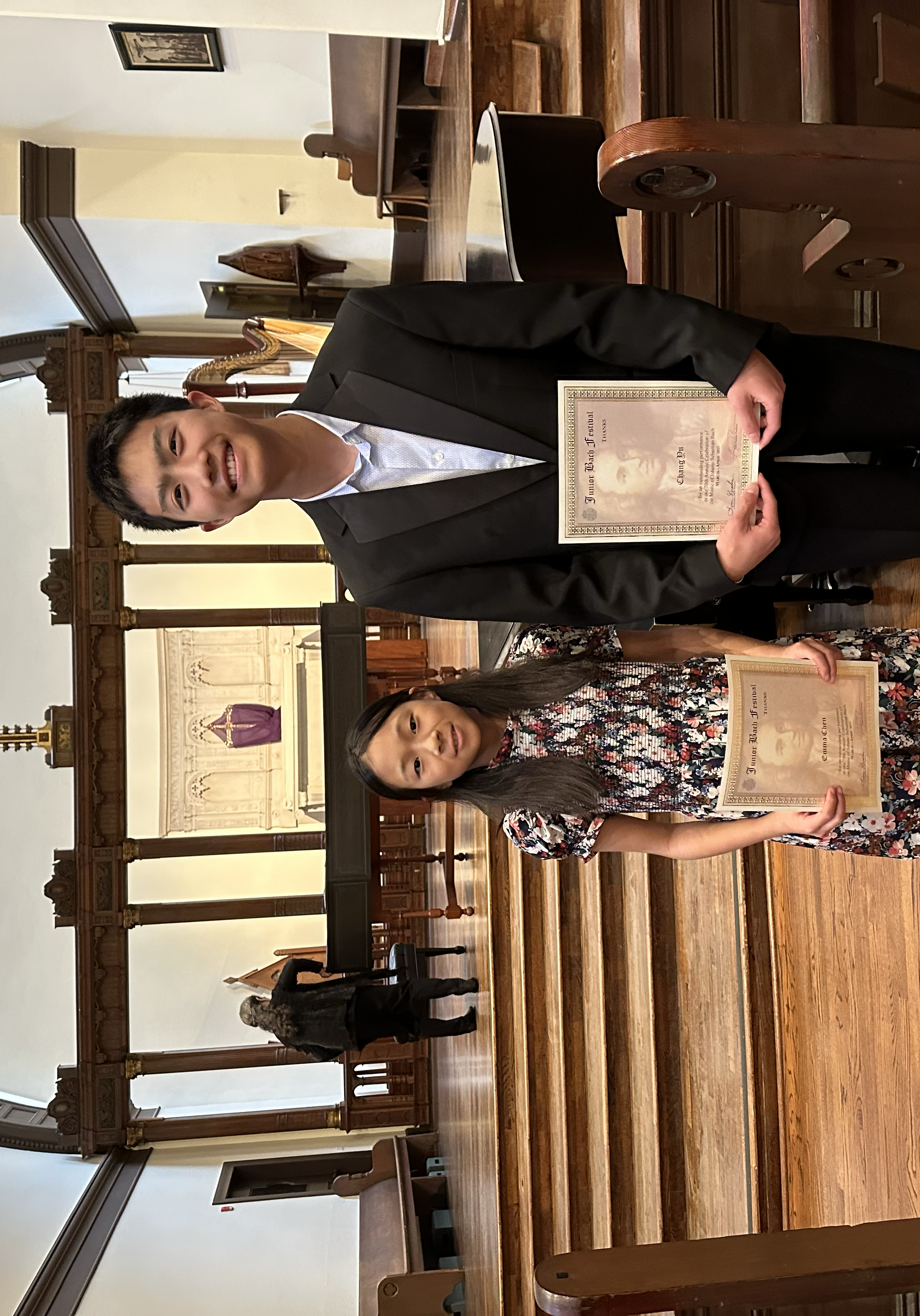 Students with awards at Junior Bach Festival 2023 at St Mark's Episcopal Church